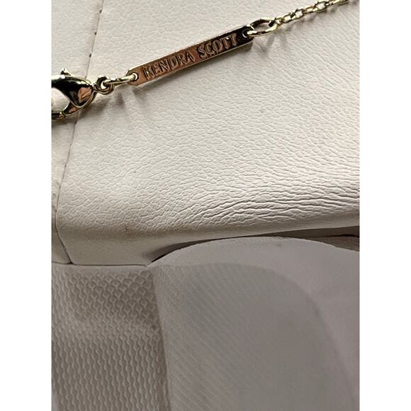 Kendra Scott Elisa Silver Gray Platinum Drusy Pendant Gold Plated Necklace - Picture 6 of 8